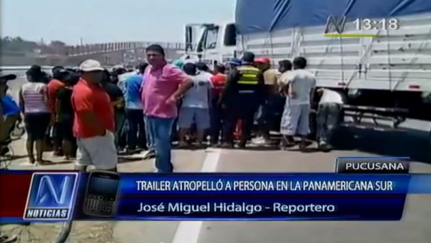 Pucusana: Ganadero murió atropellado por tráiler en la Panamericana Sur. (Captura de YouTube)