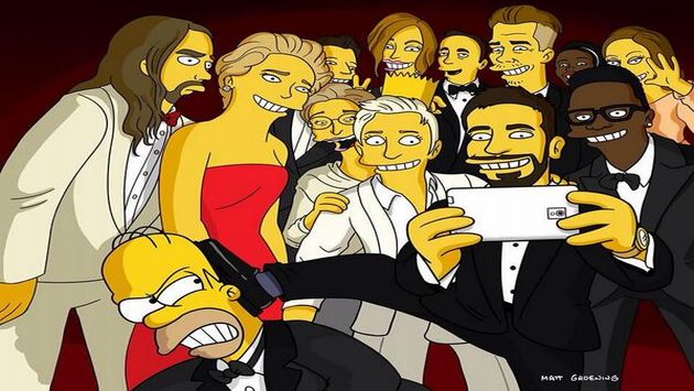 Selfie al estilo Los Simpson es viral en Twitter. (Twitter)