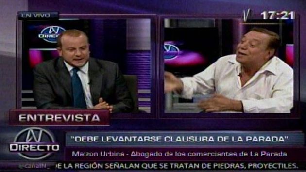 Malzon Urbina y Augusto Thorndike se insultaron en la TV. (Canal N)