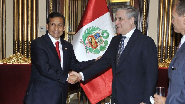 Humala pide a apoyo a vicepresidente de Comisión Europea de Industria. (Andina)