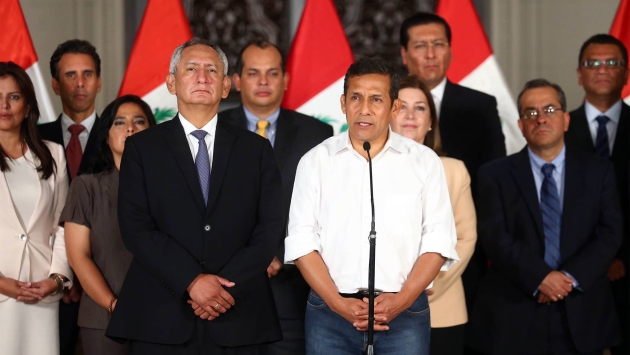 Ollanta Humala anunció también que los ministros ponen sus cargos a disposición. (Andina)