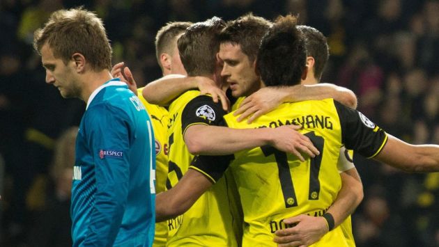 Borussia Dortmund elimina al Zenit y pasa a cuartos de la Champions League. (EFE)