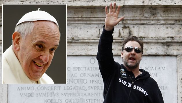 Russell Crowe y el Papa Francisco no se pudieron encontrar. (Reuters)