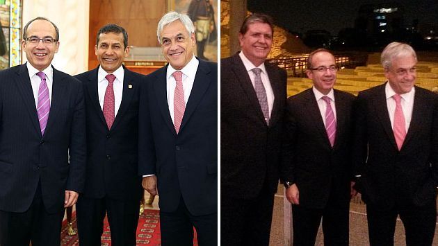 Ollanta Humala y Alan García se reunieron con Piñera y Calderón. (Andina/Difusión)