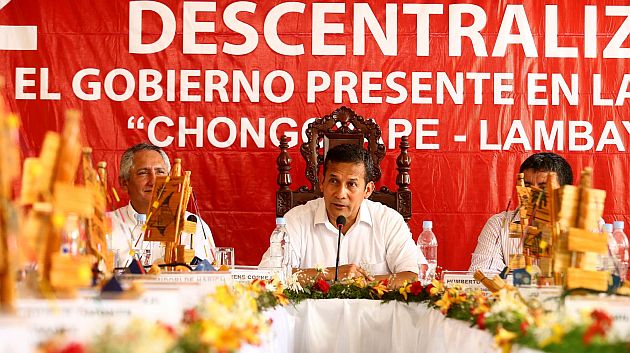 Humala encabezó sesión del Consejo de Ministros en Lambayeque. (Andina)