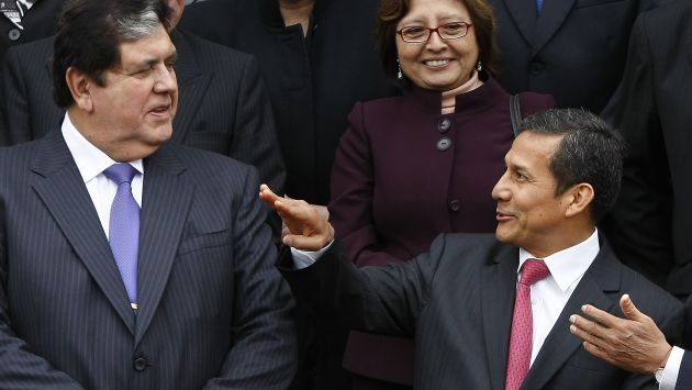 Alan García pidió a Humala que no se escabulla de sus cobros a narcoaviones. (Luis Gonzales)