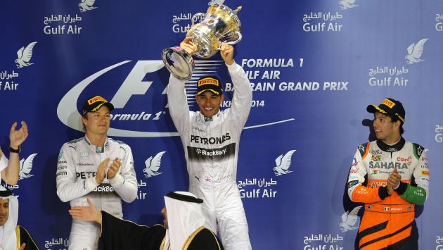 Lewis Hamilton gana el Gran Premio de Barhéin. (AFP)