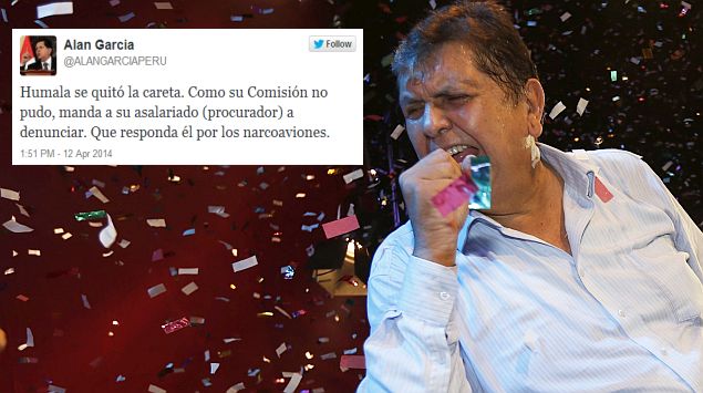 Alan García responde en Twitter sobre denuncia por narcoindultos. (César Fajardo)