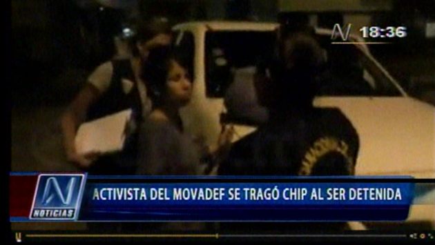 Activista del Movadef se tragó el chip de su celular. (Canal N)