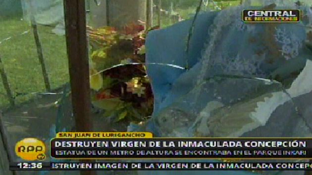 Imagen de virgen fue destruida. (RPP TV)