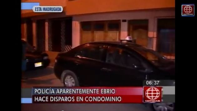 Policía ebrio hace disparos porque vecinos le piden mover su auto en Surco. (América Noticias)