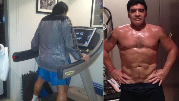 Diego Maradona presume de su mejorado físico en las redes sociales. (Twitter)