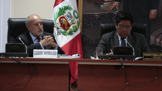 Mayorga en la sesión de la Comisión de Fiscalización del Congreso. (Martín Pauca)