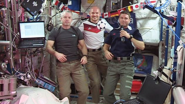 Astronautas dieron un mensaje y luego jugaron partido. (NASA)