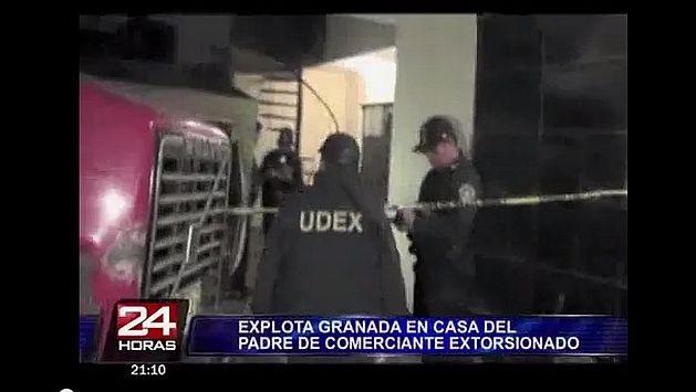 Santa Anita: Extorsionadores lanzan granada a vivienda de un transportista. (24 Horas)