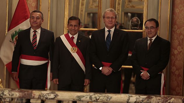 Daniel Urresti, Gonzalo Gutiérrez y José Gallardo Ku juraron como nuevos ministros. (Martín Pauca)