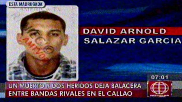Salazar García murió producto de dos balazos en el torso. (América TV)