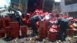 Junín: Camión repleto de cajas de cervezas se volcó en la Carretera Central