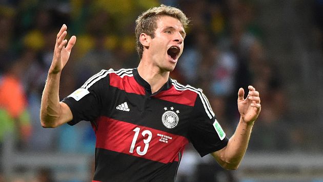 Thomas Müller no puede creer paliza que le dio su equipo a Brasil. (AFP)