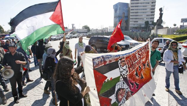 Plantón en la Embajada de Israel en Perú por situación en Franja de Gaza. (Internet)