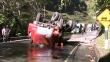 Junín: Vuelco de cisterna causa derrame de 3,000 galones de combustible