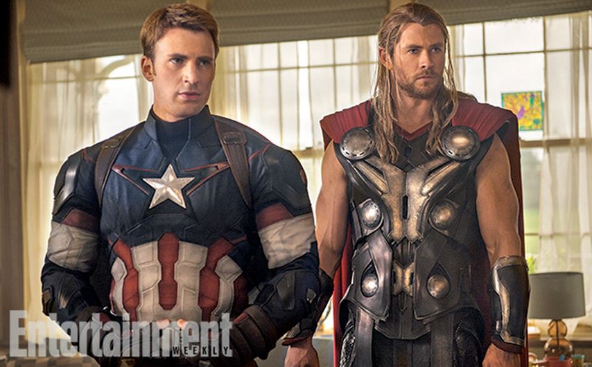 Capitán América (Chris Evans) junto a Thor (Chris Hemsworth). (Entertainment Weekly)