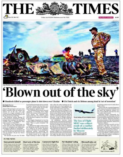 “Sacado del cielo”. The Times, Reino Unido. (Difusión)