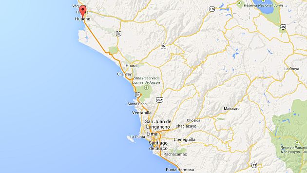 Epicentro se ubicó en Huacho. (Google Maps)