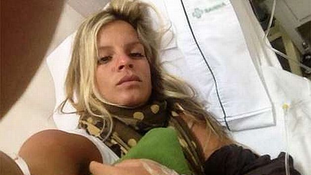 Alejandra Baigorria fue internada en clínica por infección en el brazo. (Twitter Alejandra Baigorria)