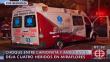 Miraflores: Cuatro heridos por choque entre ambulancia y camioneta