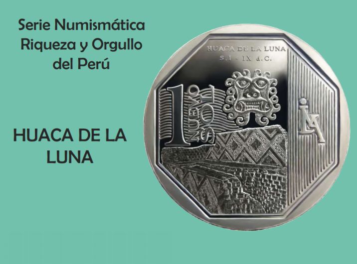 Moneda de S/.1 alusiva a la Huaca de la Luna. (BCR)