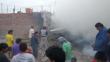 Panamericana Sur: Incendio afecta a un depósito de llantas 