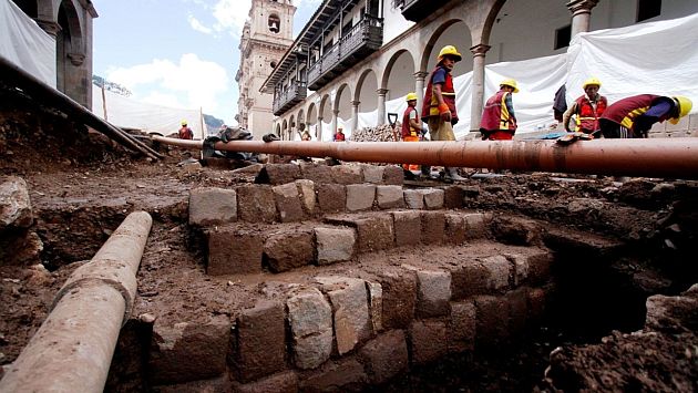 Descubren muro inca en el centro del Cusco. (Andina)