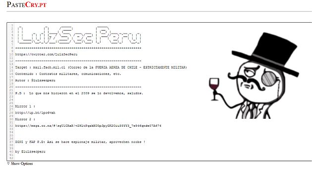 Captura de imagen del hackeo de peruanos. (@LulzSecPeru)