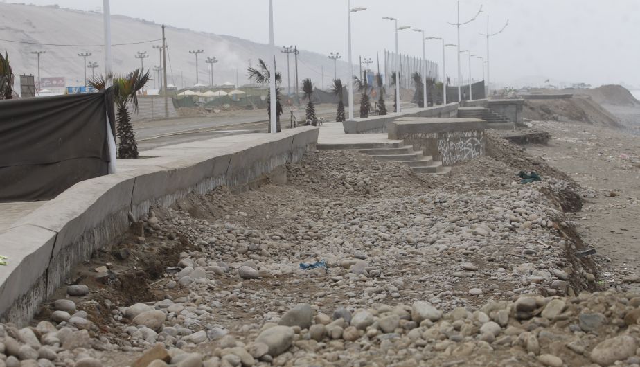 Municipalidad de Lima aún no concluye obras en la Costa Verde Sur. (David Vexelman/Perú21)
