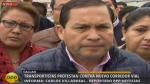 Transportistas del Callao realizan manifestación contra el Corredor Azul. (América TV)