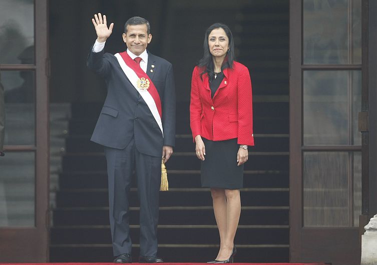 El presidente de la República Ollanta Humala y la primera dama Nadine Heredia comparten el primer lugar con 92%. (Luis Gonzales)