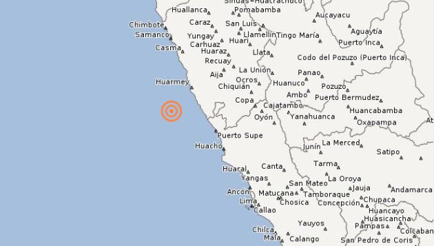 El sismo tuvo una intesidad de grado II en Huarmey. (IGP)