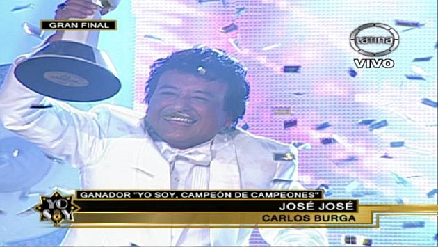 ‘José José’, el gran ganador de ‘Yo Soy: Campeón de Campeones’. (Frecuencia Latina)