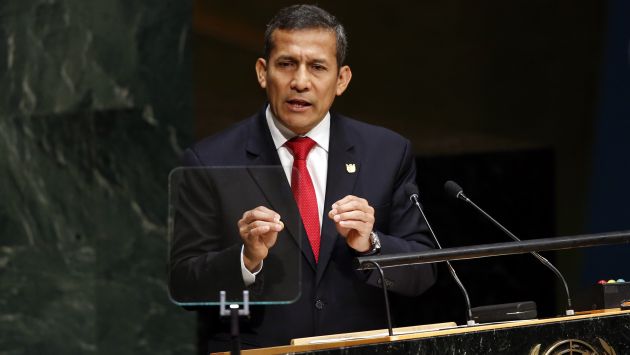Ollanta Humala durante su discurso en la Asamblea General de la ONU. (AP)