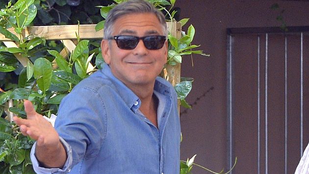 George Clooney celebró hasta la madrugada en Venecia. (AFP)