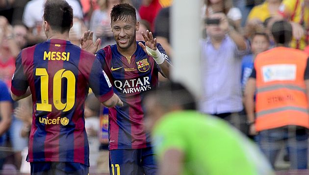 Neymar anotó en tres ocasiones para el Barcelona. (AFP)