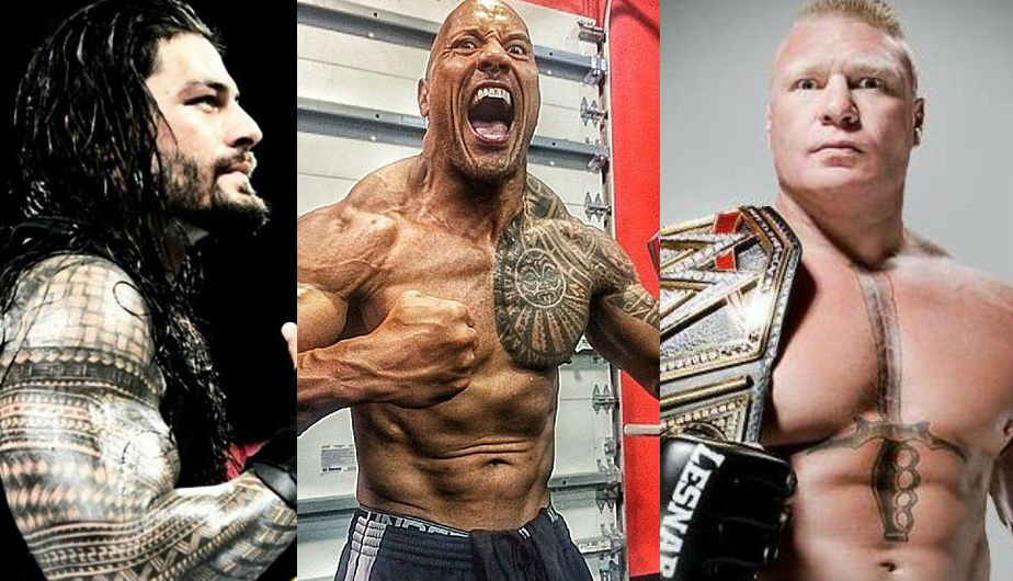 La moda de los tatuajes también se vive en la WWE. (Instagram Roman Reigns/Instagram The Rock/Facebook Brock Lesnar)