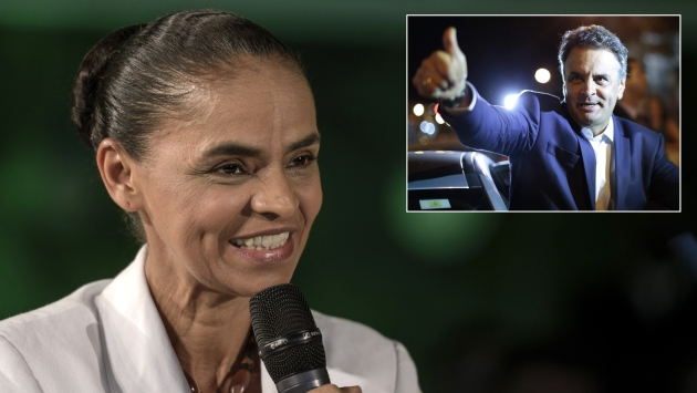 Marina Silva dio su apoyo a la candidatura de Aécio Neves. (Bloomberg/Reuters)