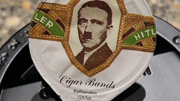 El rostro de Hitler aparece en bote de crema para café. (ww.20min.ch)