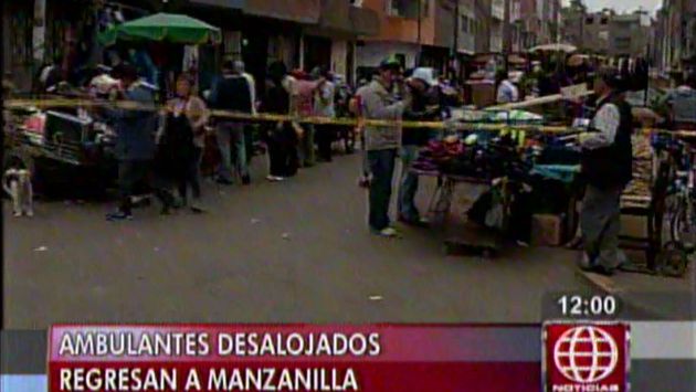 Cachineros retirados de Av. Aviación toman calles de la Urb. Manzanilla. (América Televisión)