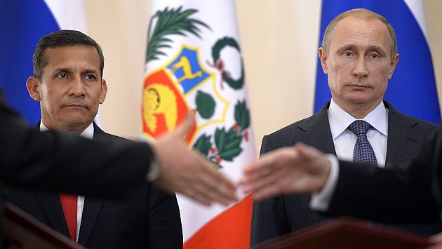 Humala asistió a firma de varios convenios entre nuestro país y Rusia. (AFP)