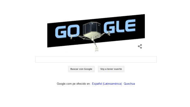 Google creó un doodle por aterrizaje de Philae en cometa. (Google)