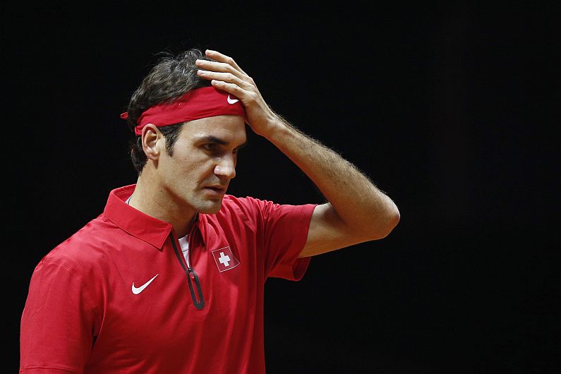 Roger Federer perdió por 3-0 ante Gaël Monfils por la Copa Davis. (EFE)