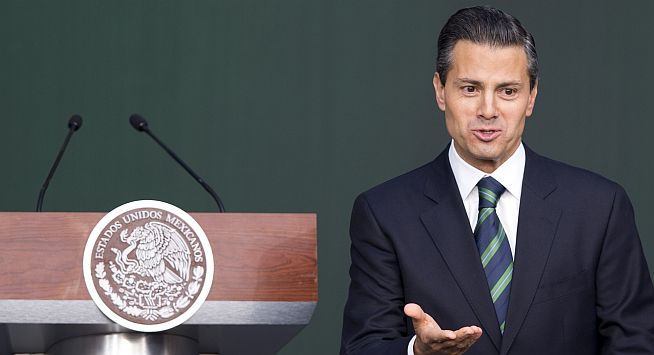Enrique Peña Nieto durante anuncio de medidas contra el hampa. (AP)